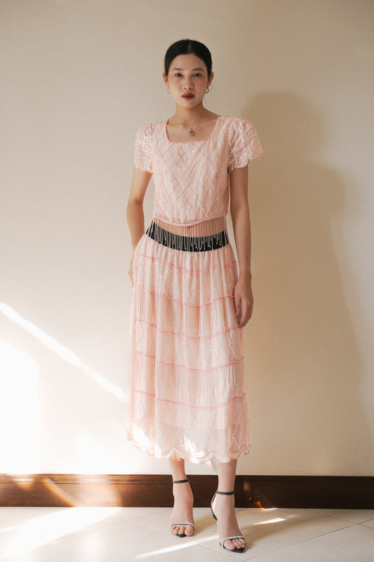 Roselle Fringe Pink Set