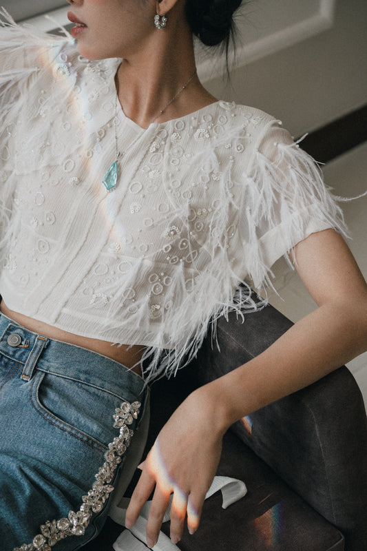 Elysia Feather Top