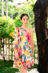 Floral One-Shoulder Dress