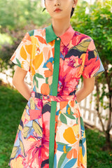 Verde Bloom Shirt Dress
