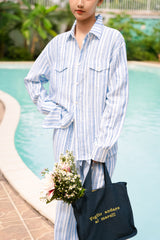 Linen Striped Blue Shirt