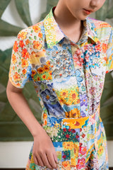 Garden Mosaic Shirt Dress