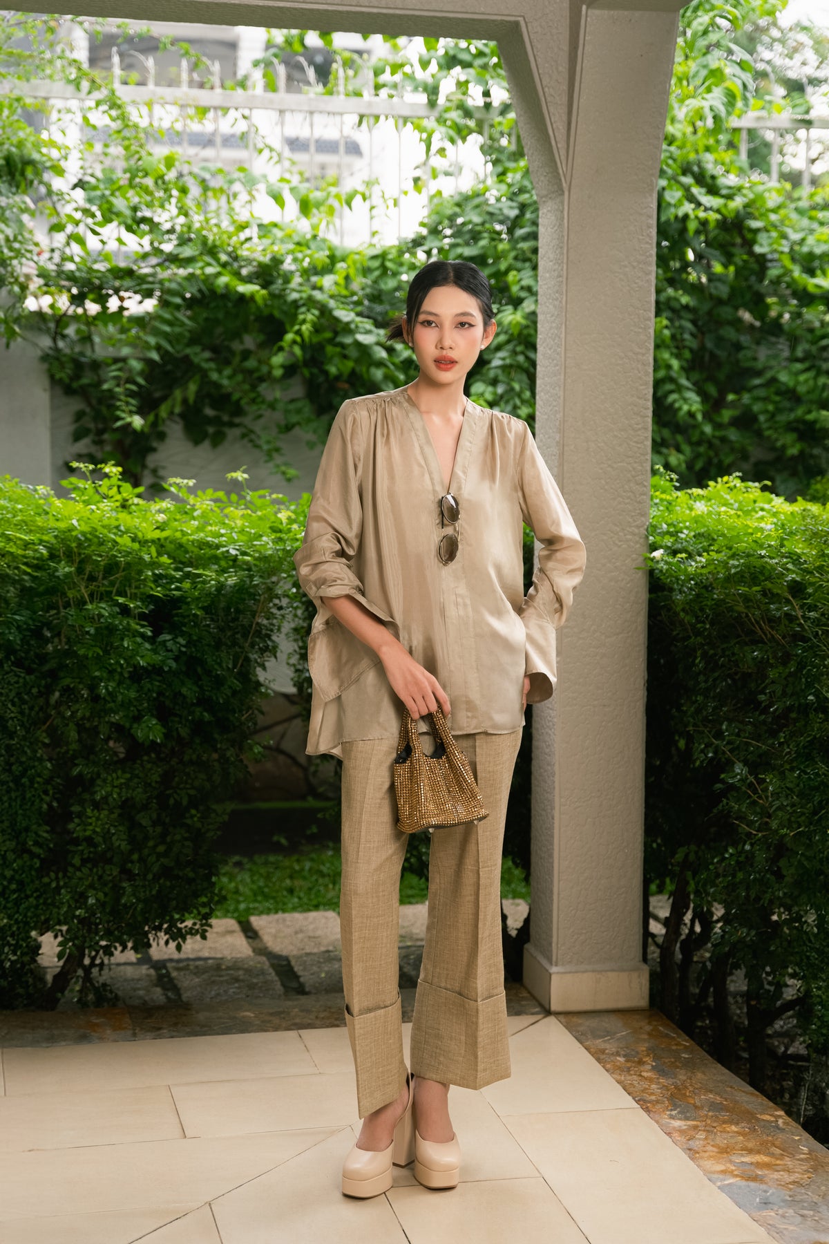 Sandstone Satin Blouse