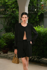 Midnight Feather Trim Jacket